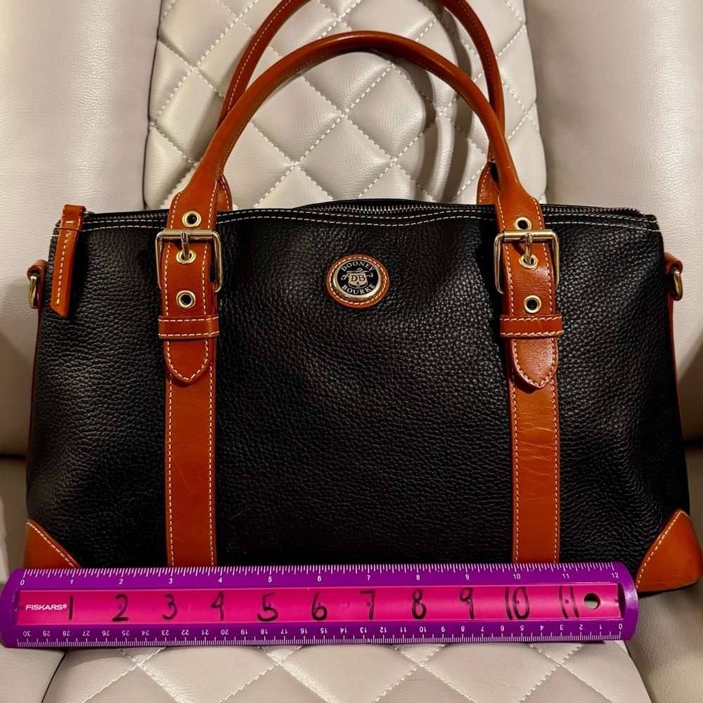 Dooney & Bourke Black and Tan Leather Bag